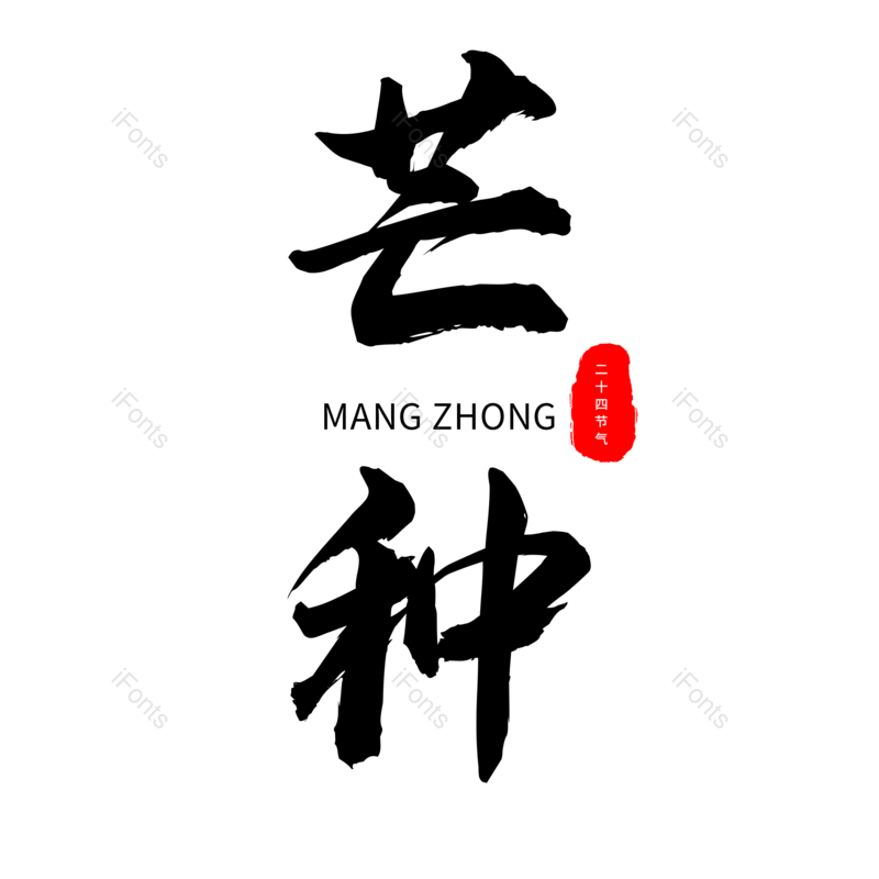 艺术字图片,芒种元素,字体设计PNG,免抠素材